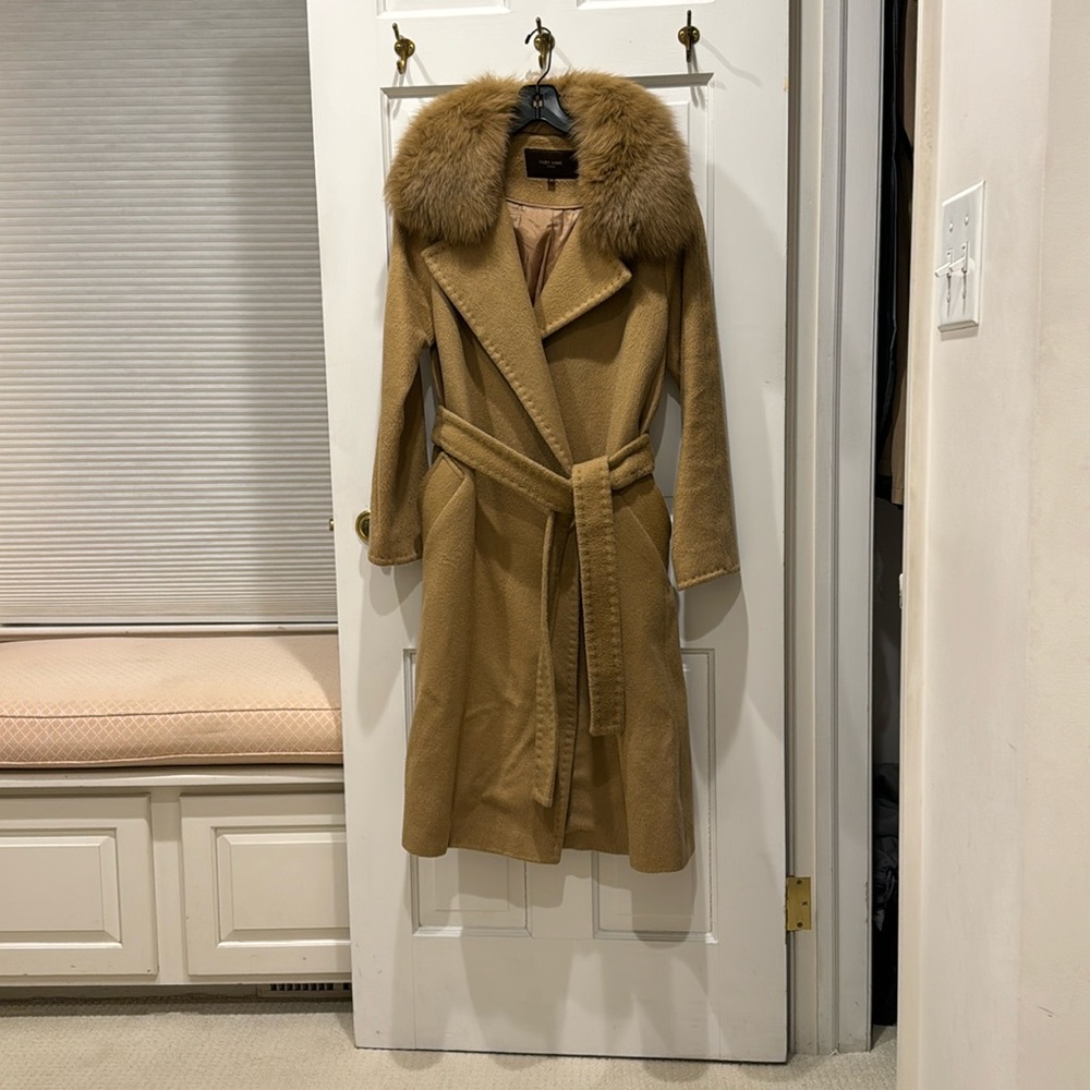 Long wrap wool coat size 38 (US4-6)